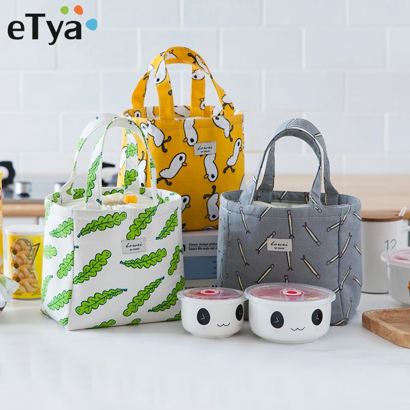

Lunch Bag Cooler Tote Portable Insulated Box Canvas Thermal Food Container School Picnic for Men Women Kids Travel Lunchbox