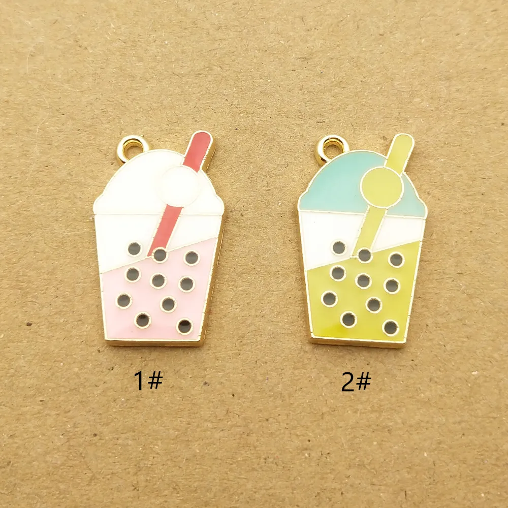 

10pcs 13x22mm enamel drinks charm for jewelry making and crafting fashion earring pendant necklace bracelet charms