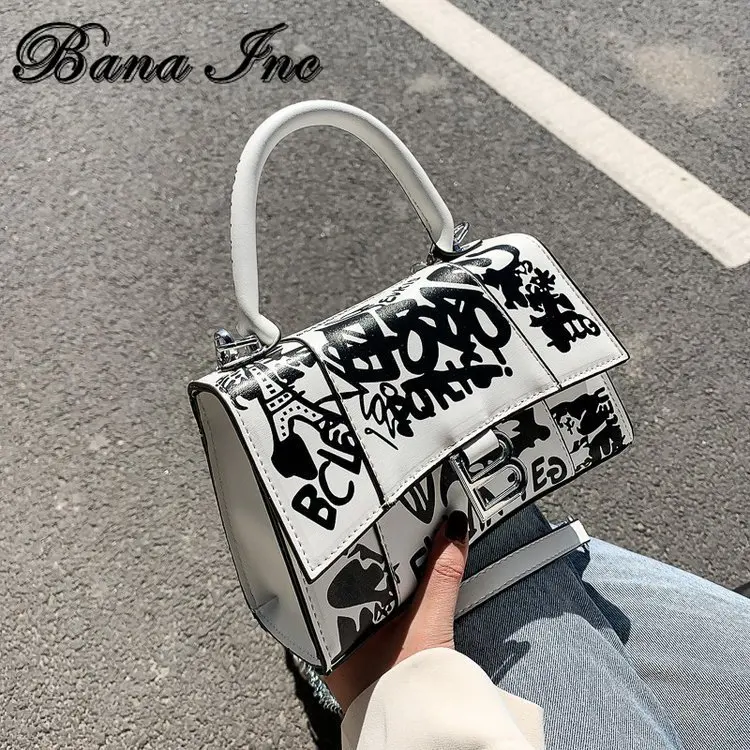

Designer Handbags High Quality 2021 Luxury Chain Bag Fashion Graffiti Painted Leather Crossbody Bags For Women Small Letter Bag