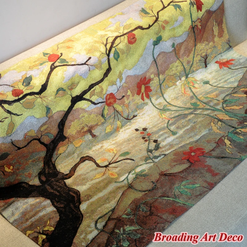 Яблочное дерево жаккардовый ткать искусство гобелен настенный домашний