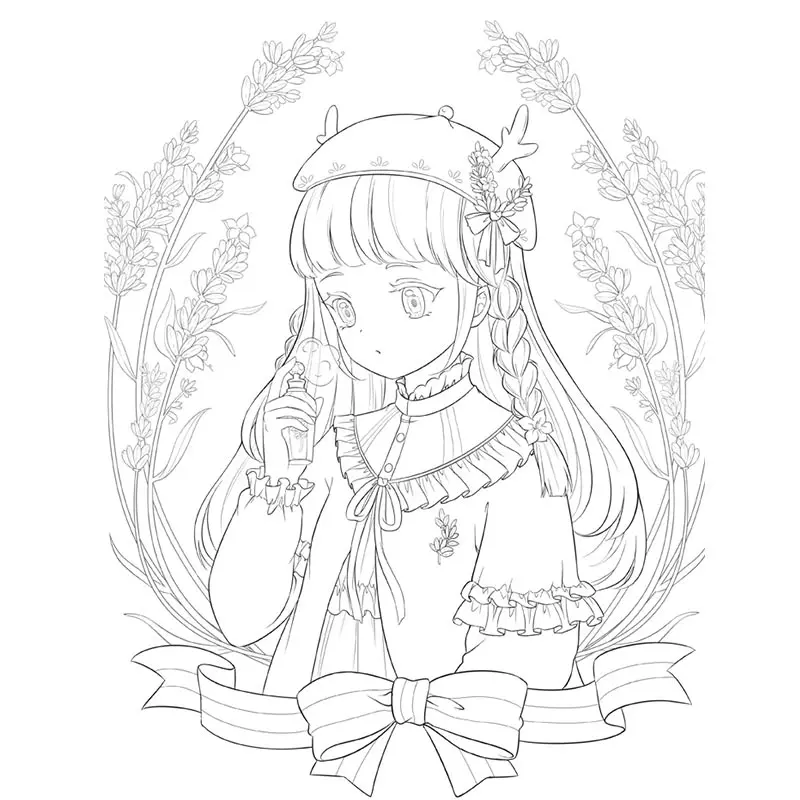 Женская книжка раскраска для взрослых девочек красивая простая мультяшная книга