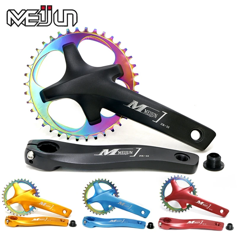 

MEIJUN 170 MTB Mountain Bike Bicycle Hollow Integrated Crank Single Speed Disc 104BCD 36T Crankset Bottom Bracket