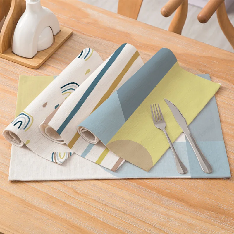 

Водонепроницаемый Настольный коврик с геометрическим рисунком, коврики для домашнего обеденного стола, подставка под чашку, коврик с рисун...