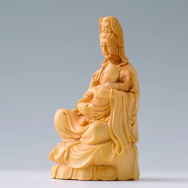 10 см SongZi Guanyin деревянная статуя ремесла Будды Boxwood домашнее украшение статуэтки