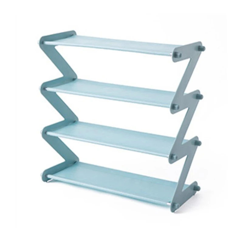 

Simple Assembled Shoe Rack Stainless Steel Storage Shelf for Shoes Book Sundries Dorm Room Bedroom Z Shape Shoe Stand Organizer