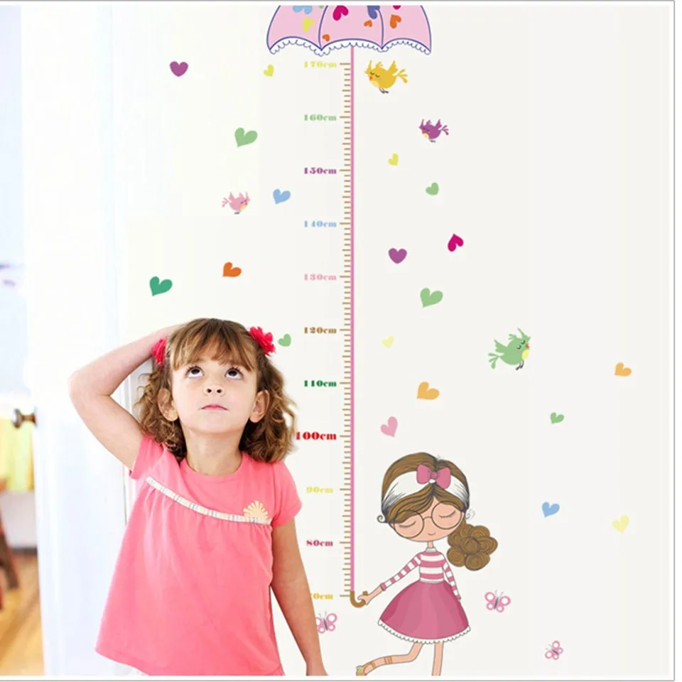 Детские комнаты Милая мультяшная девушка ребенок линейка для роста