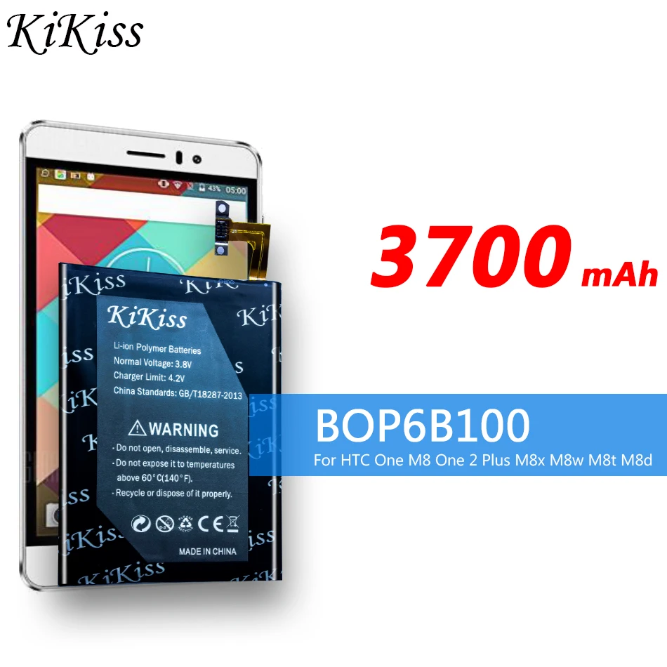 Мощный аккумулятор 3700 мАч для HTC One M8 2 Plus M8x M8w M8t M8d мобильного телефона BOP6B100
