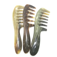 mc hot comb detangling hairbrush shujin active massage comb natural yak horn wide tooth thicken hair shampoo brush shaping tool