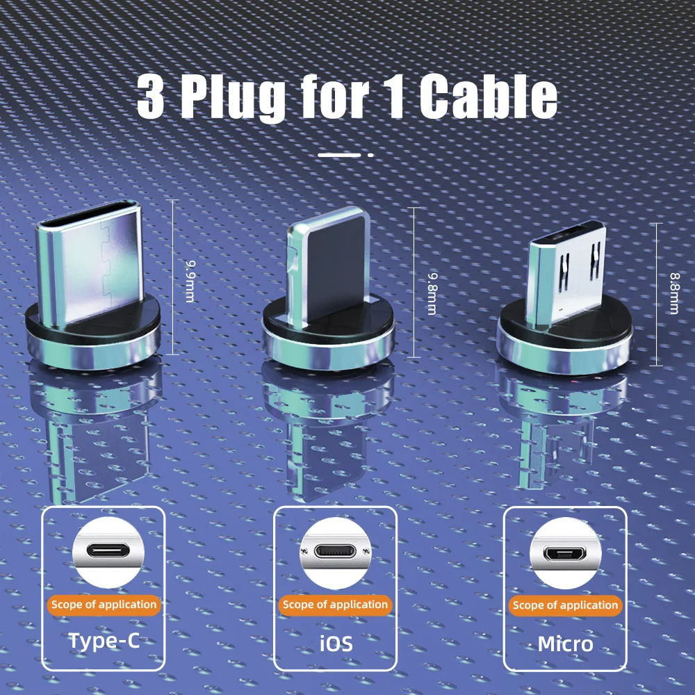 Магнитное зарядное устройство для быстрой зарядки 1 м 5 А Micro USB Тип C магнитный