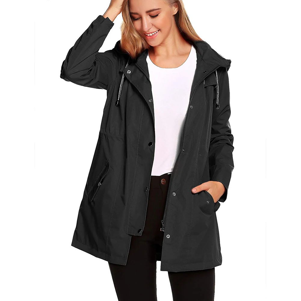 Women's Hooded Windbreaker Jackets Warm Female Raincoat Solid Outdoor Camping Hiking Waterproof D25 | Спорт и развлечения