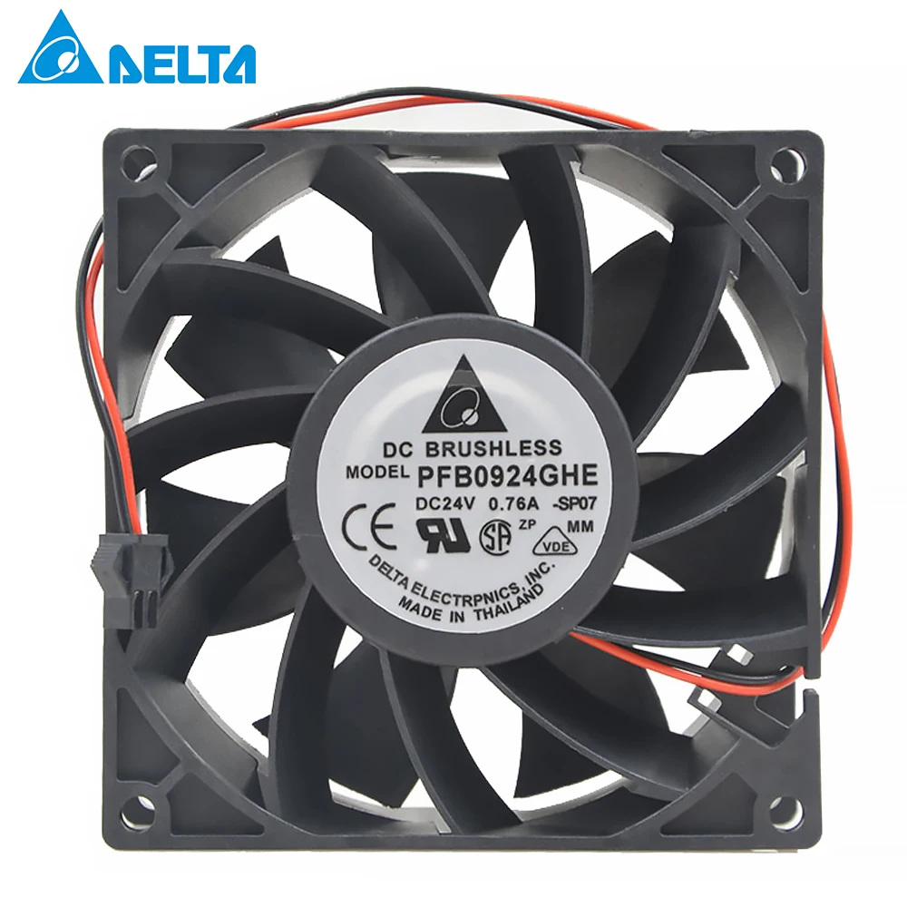 Кулер для сервера Delta PFB0924GHE CK20 вентилятор 9238 DC 24V 0.76A 92x92x38mm 2 провода|Кулеры и