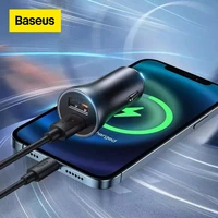 baseus 40w car charger usb car charger type c dual port car charger quick charge qc 3 pd 3 phone adapter for iphone12 11 xiaomi