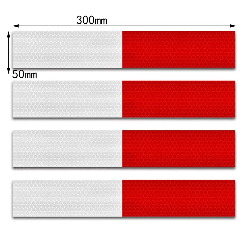 Car Reflective Film Warning Tape Truck Annual Inspection Crystal Color Grid Strip Red And White Stickers | Автомобили и мотоциклы