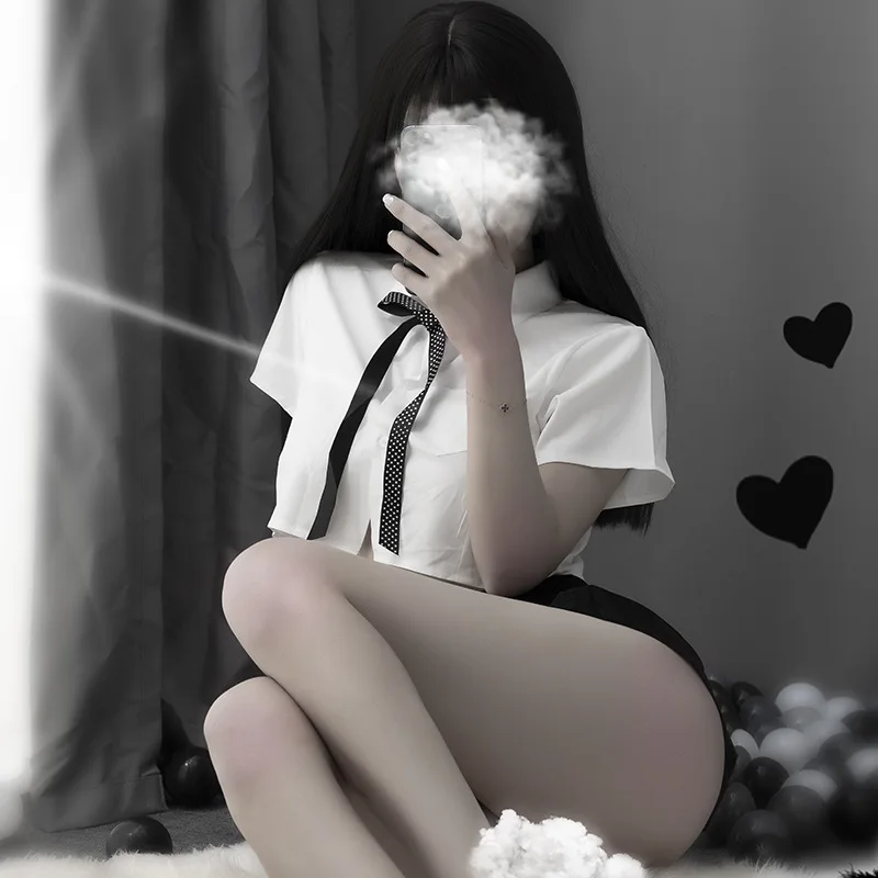 

Sexy Student Sailor moon School Girl outfit Erotic Short top see through Cosplay costume Top and MiniSkirt For Women Sweet Gift