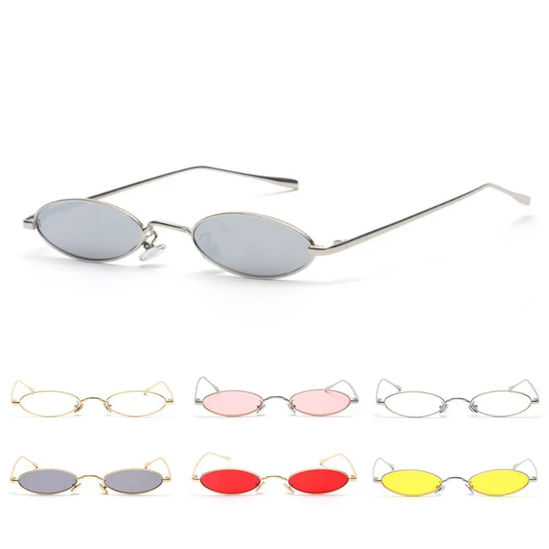 Овальные очки для вождения в металлической оправе винтажные маленькие