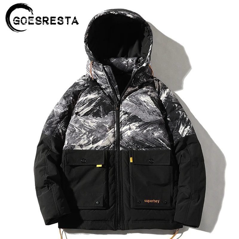 2020 зимняя камуфляжная 90% белая куртка на утином пуху мужское теплое пальто с