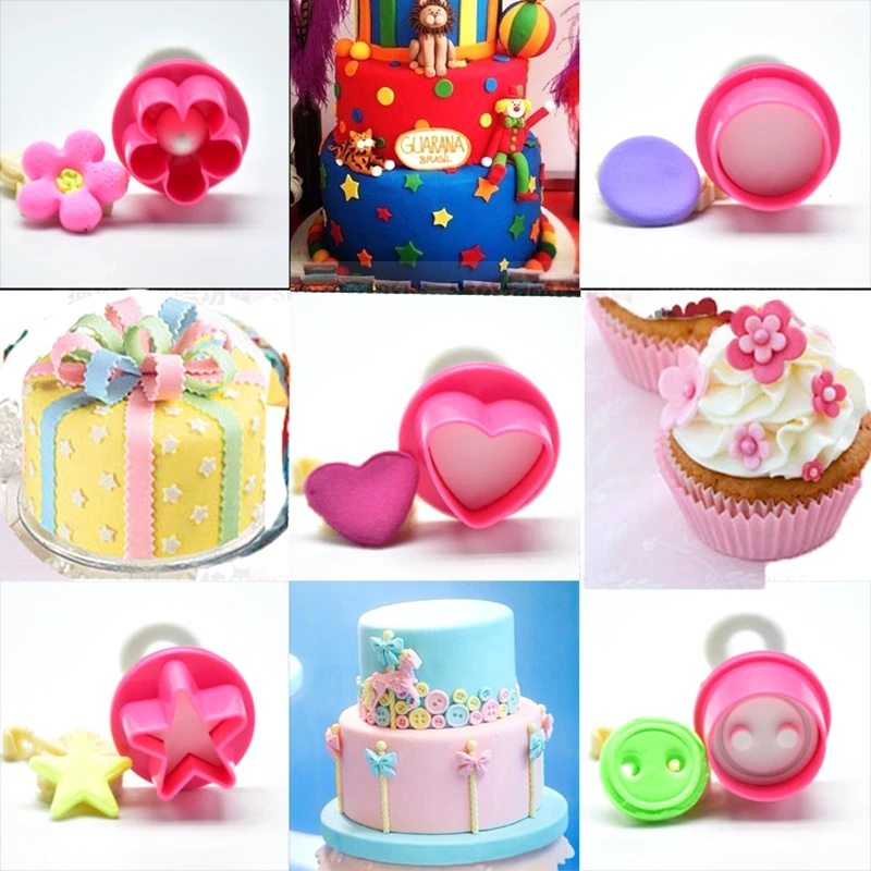 5 шт./компл. оригинальные формочки для печенья в виде формы со звездой и кнопками