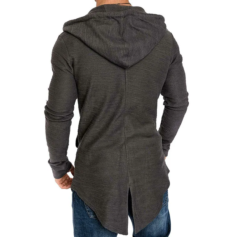 Мужское теплое пальто с капюшоном джемпер на молнии длинным рукавом верхняя