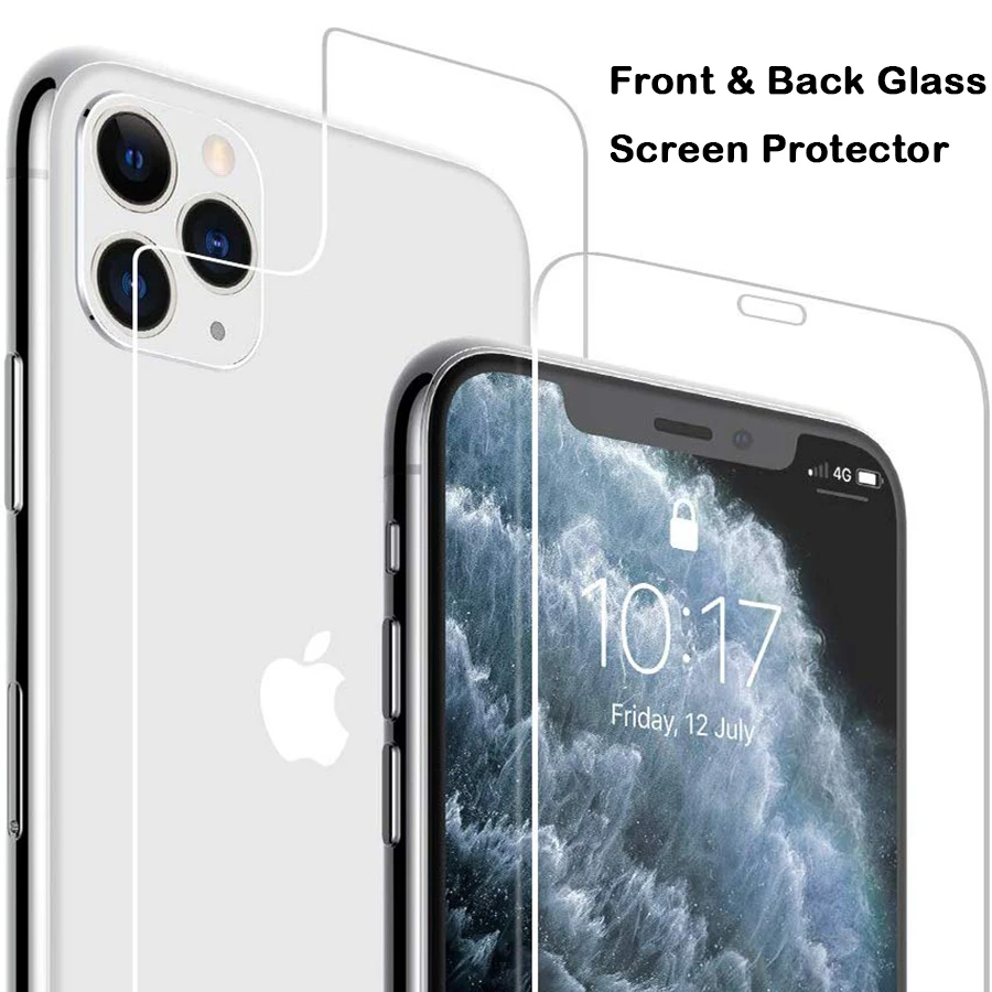 

2Pcs/lot Front Back 9H Tempered Glass for iPhone 11 12 13 mini Pro Max Screen Protector Protective Glass Film