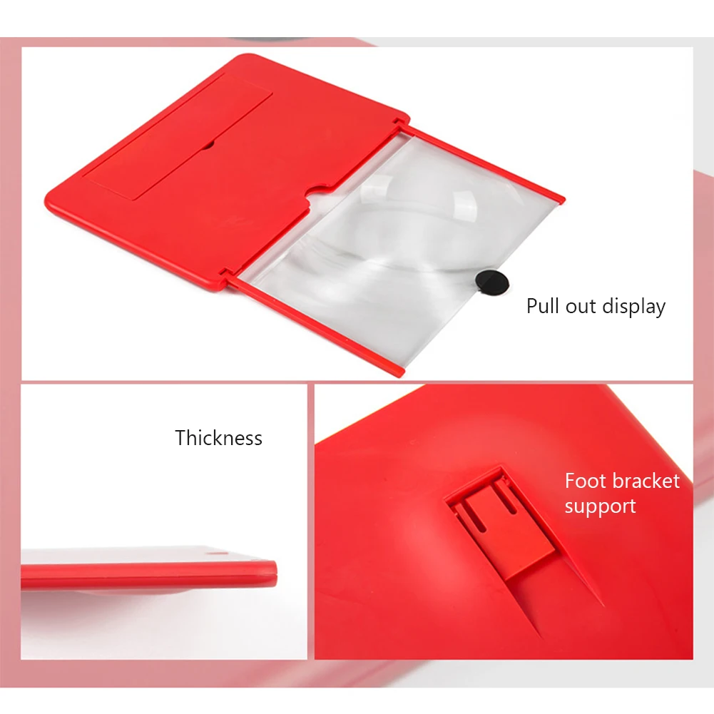 

12 inch 3D Mobile Phone Screen Magnifier HD Video Amplifier Stand Bracket Movie Game Magnifying Folding Phone Desk Holder