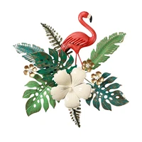Nordic style wall decoration creative flamingo iron three-dimensional 3D living room background pendant home decoration