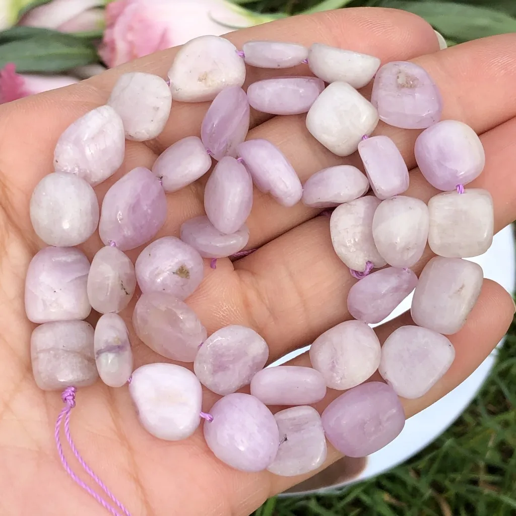 

7-10mm Natural Irregular Purple Kunzite Spodumene Stone Loose Spacer Beads For Jewelry Making DIY Finding Bracelet Necklace 15"