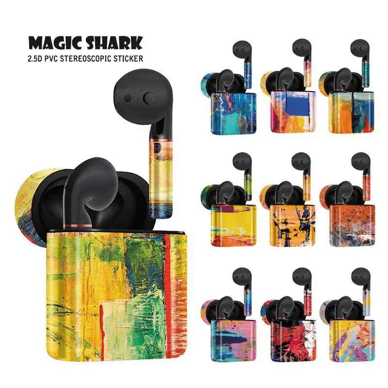 Цветной абстрактный Ультратонкий чехол наклейка из ПВХ для вейпа Huawei Freebuds 2/2