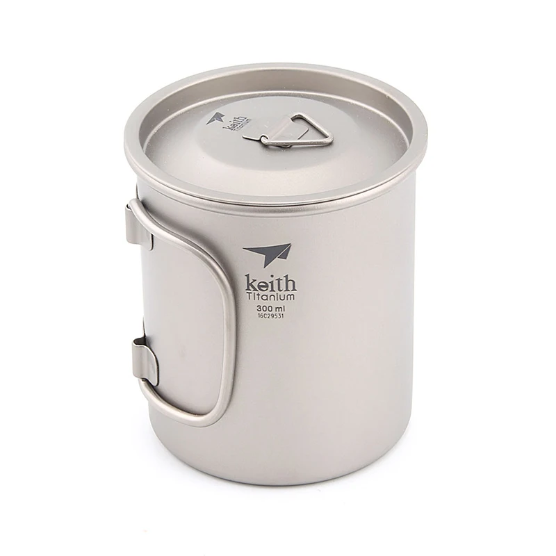 300ml Titanium Cup Folding Mug Office Coffer Drinkware Tea Cup Healthy Non-toxic Bacteriostatic Titanium Mug Ti3201