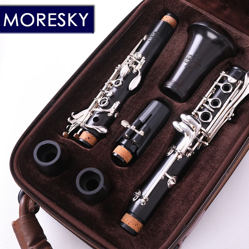 MORESKY Professional кларнет из черного дерева bB Tune 18 Key Посеребренная Медная твердая