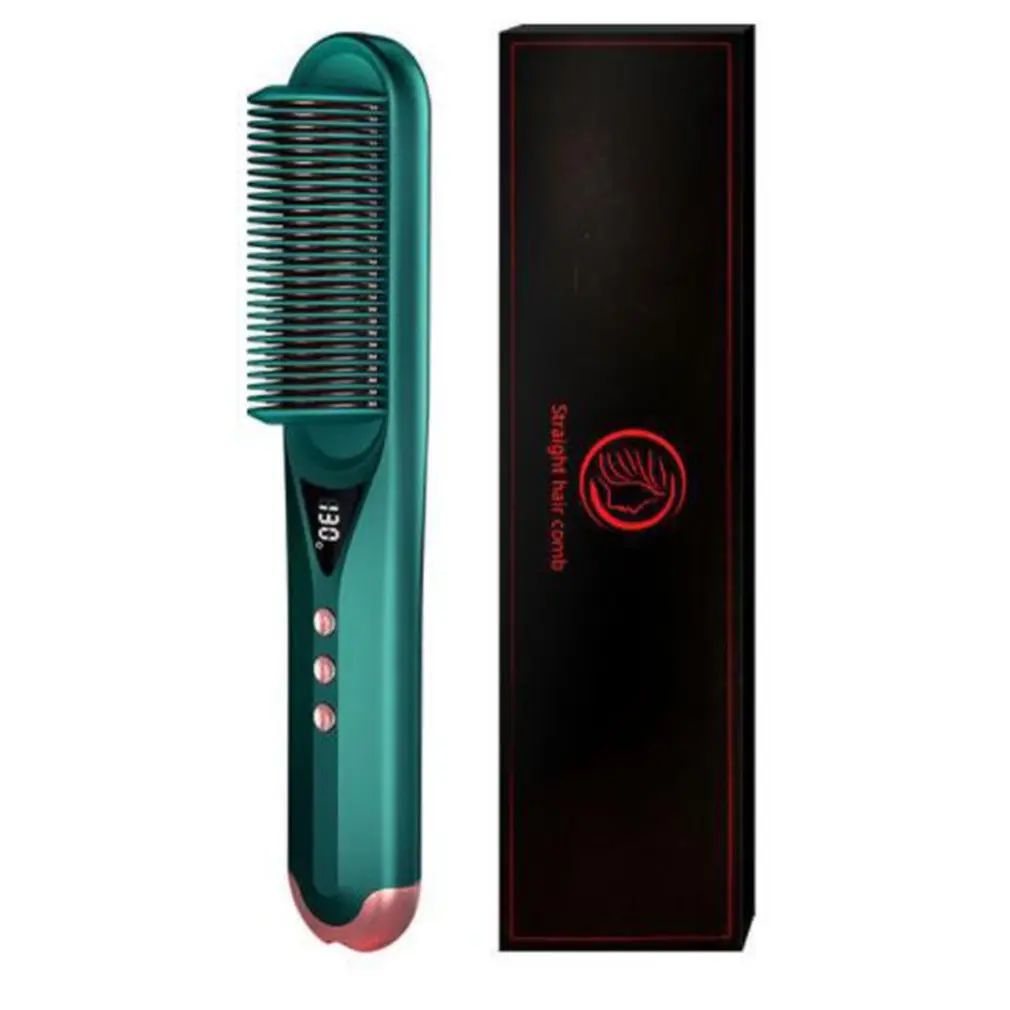 

Straightening Comb Hair Straightener Brush Hair Fast Heating Temp Settings Anti-Scald For Professional Salon At Home