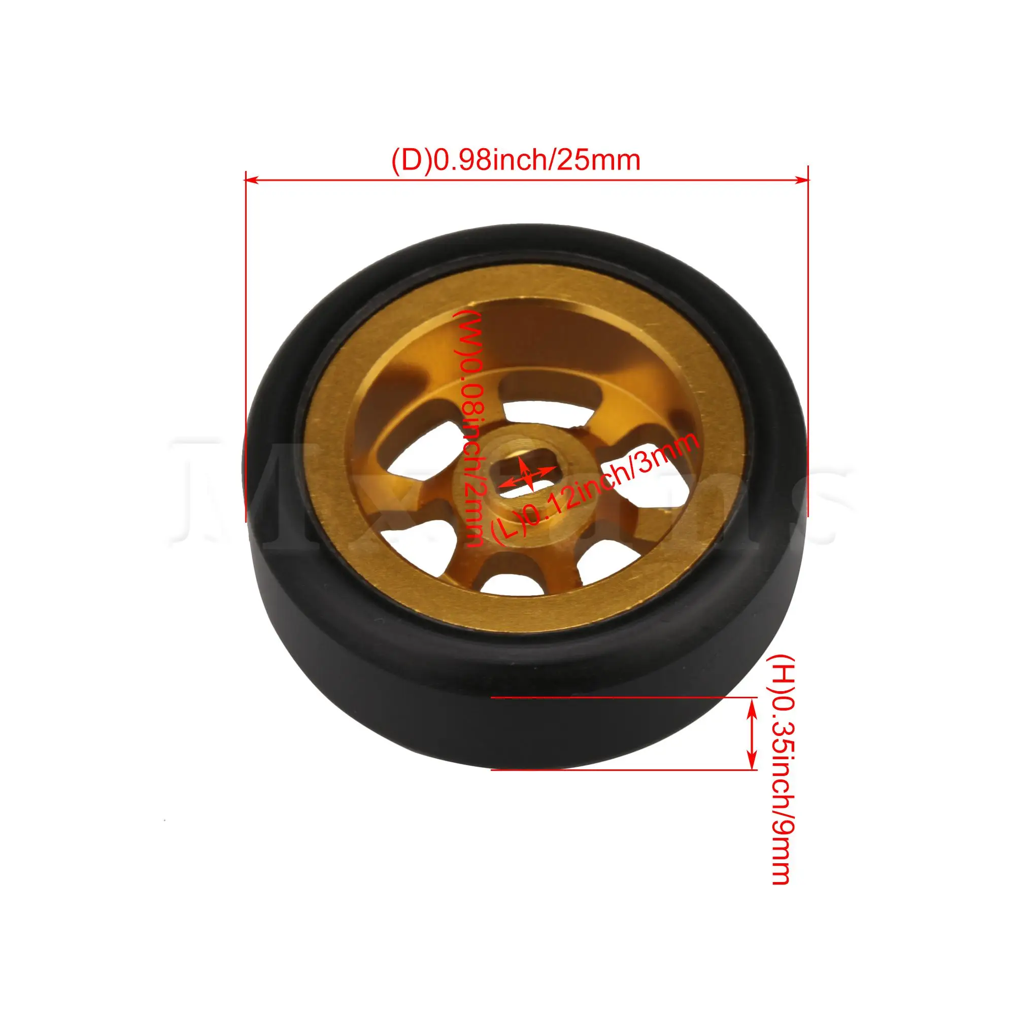 

Mxfans 4Pcs RC Car 6 Spoke Gold Wheel Hub Tyre Replacement for WL 1:28 K969