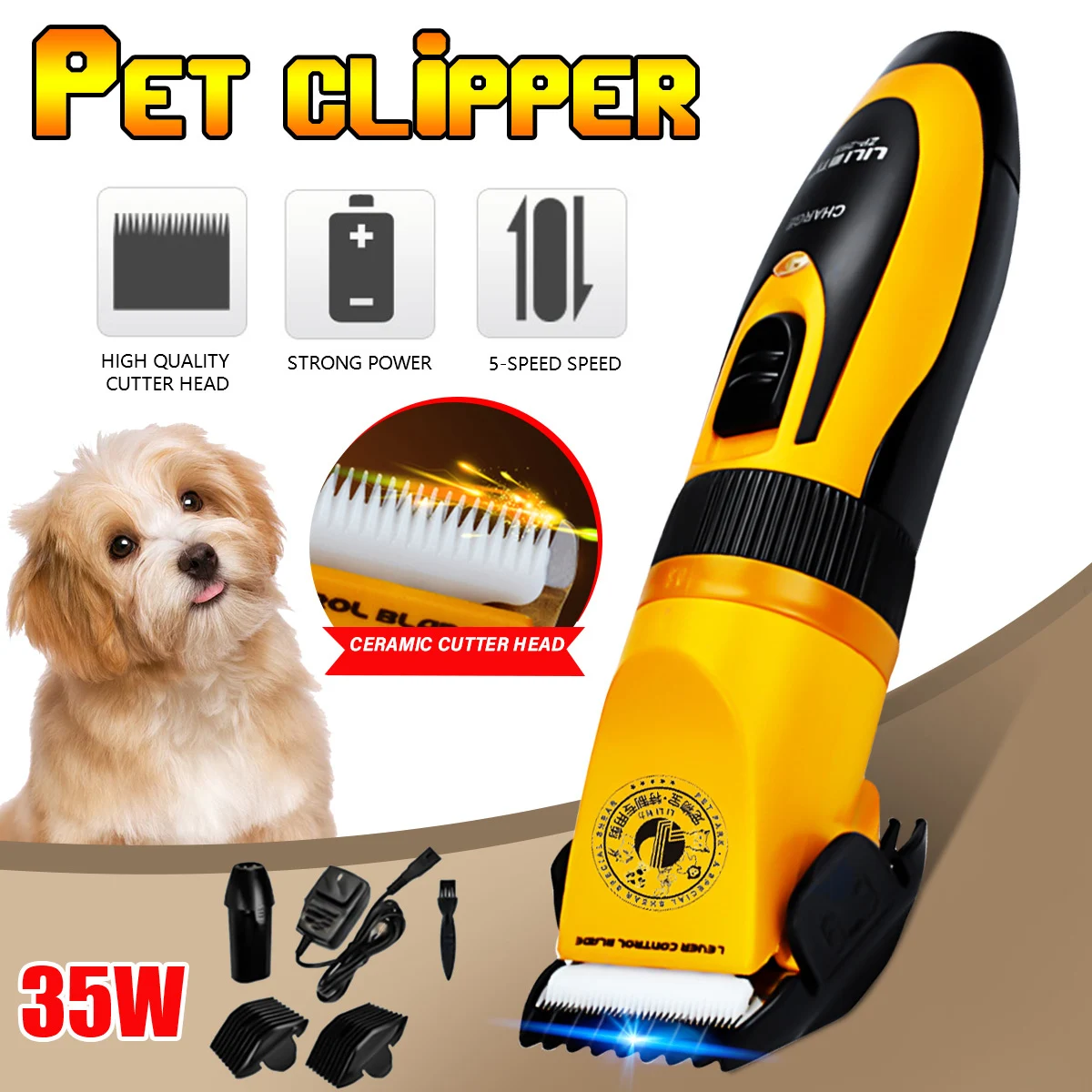 Сумки из натуральной кожи LILI 35 Вт Профессиональные ПЭТ Машинки для стрижки собак