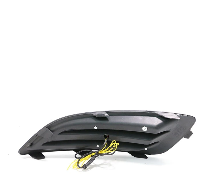 Qirun led drl дневные ходовые огни для Ford Fiesta 2013- с динамическим движущимся желтым поворотным сигналом и синим ночным светом