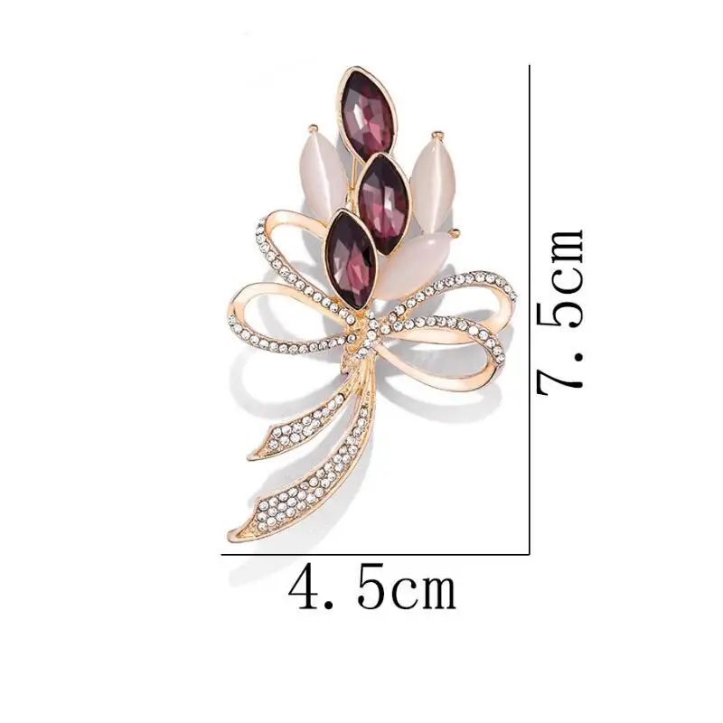 3 цвета изысканный женский Опаловый блестящий кристалл большие броши бант