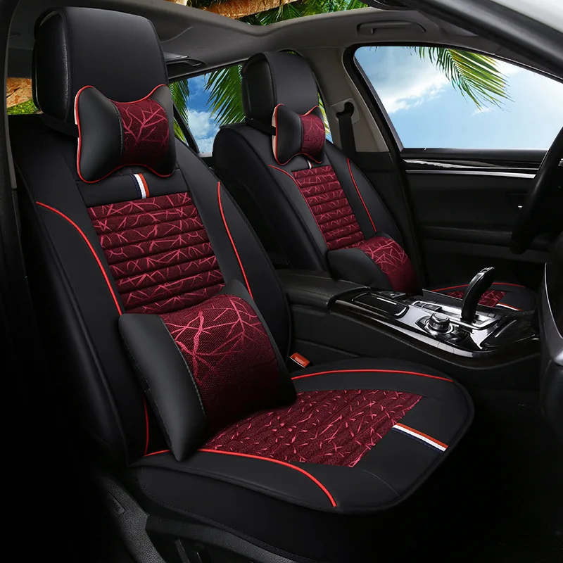 HLFNTF полностью закрытый кожаный плюс Лен четыре сезона для Ford mondeo Focus Fiesta Edge Explorer