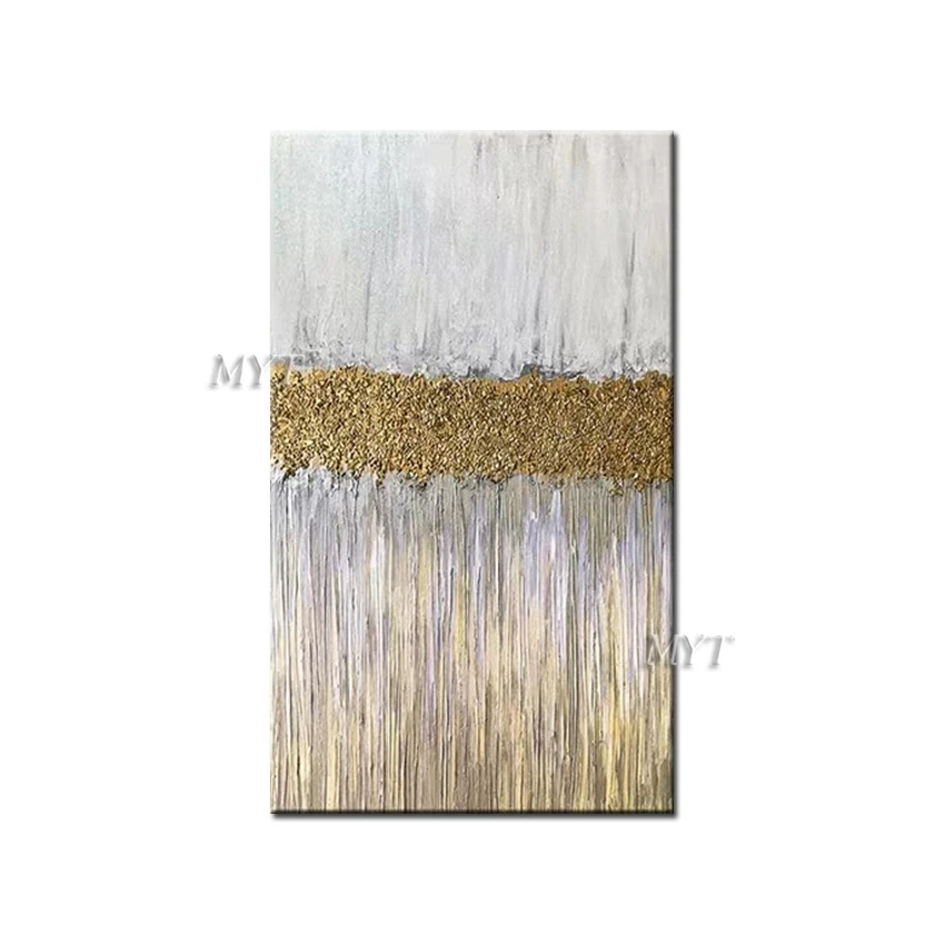 Золотой дизайн абстрактный 100% ручная роспись Тяжелая Текстура картина маслом