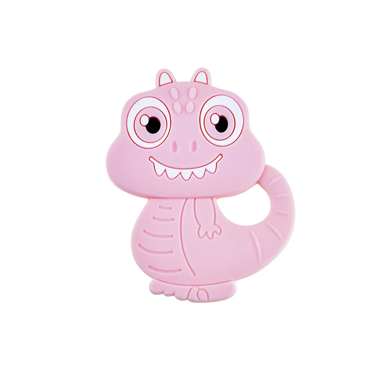 Mordedor de silicona de grado alimenticio para beb&eacute;, mordedor sin BPA para dentici&oacute;n, accesorios para chupete de lactancia, de dinosaurio de dibujos animados, 1 unidad-2