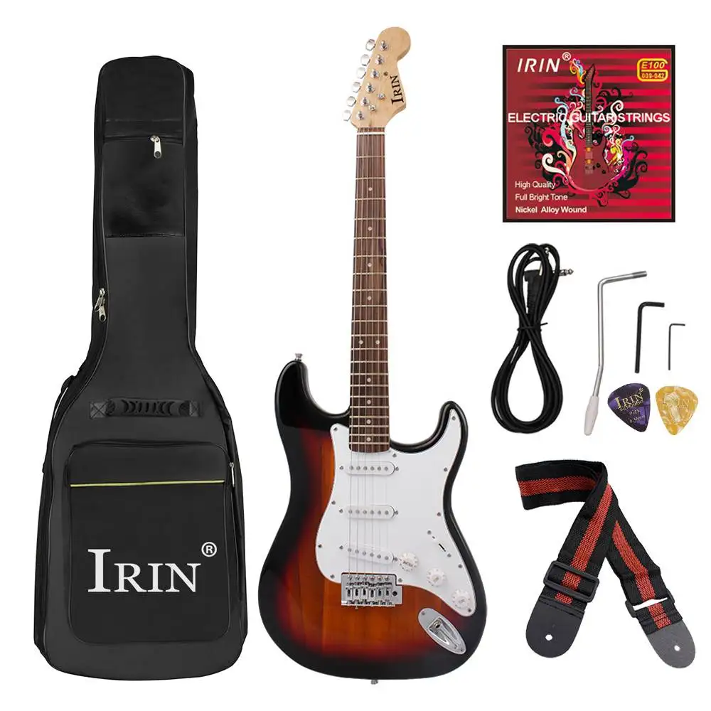 IRIN 38 дюймов 6 струн электрогитара гриф липа гитары ra с Gig Bag 300 см кабель для профессиональной производительности