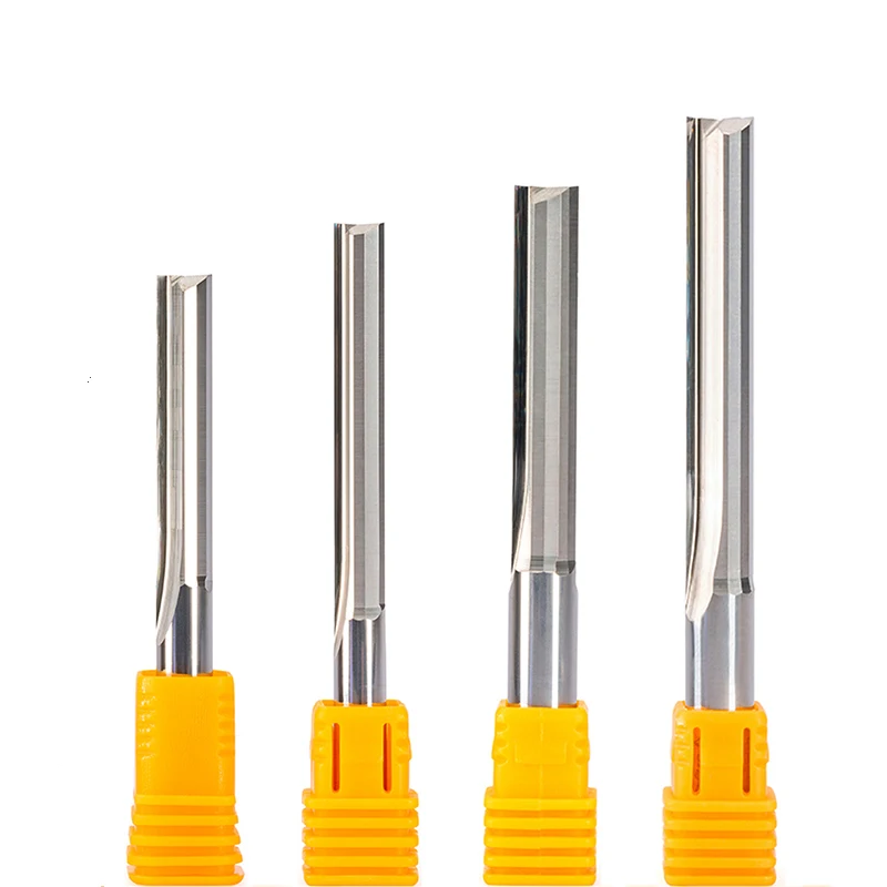 Концевая фреза с прямым слотом для древесины твердосплавная ЧПУ и двумя зубьями