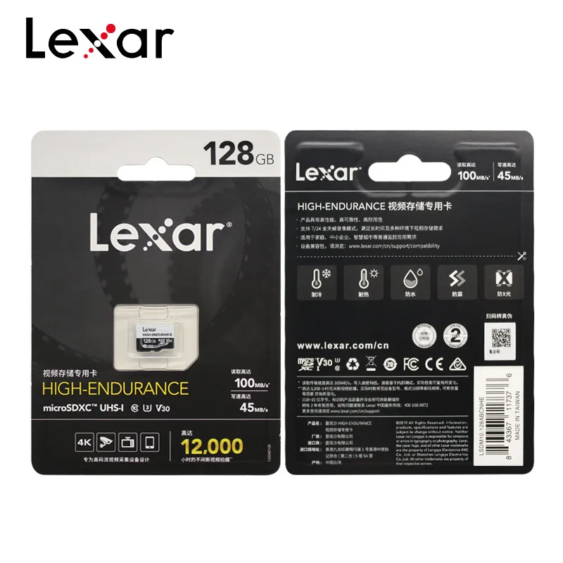 

Lexar Memory Card High Endurance A2 100MB/s 64GB 128GB V30 Class 10 UHS-I U3 Mirco SD Card 32GB V10 TF Card For 4K Video
