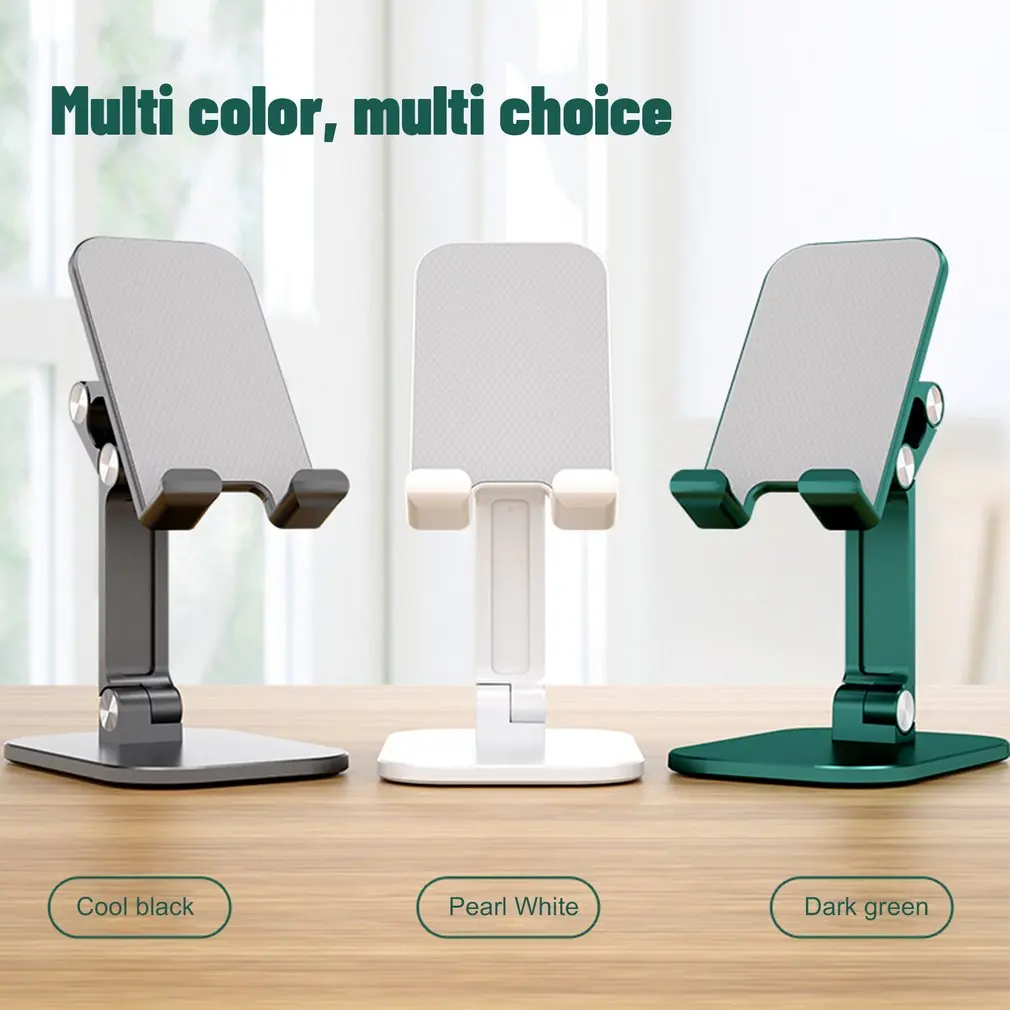

Foldable Desk Mobile Phone Holder Stand For iPhone iPad Pro Tablet Flexible Metal Table Desktop Adjustable Cell Smartphone Stand