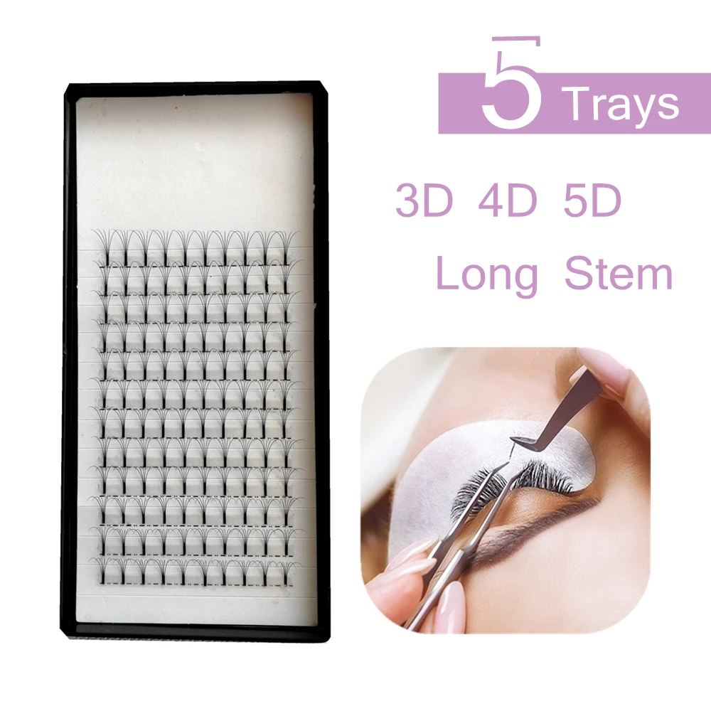 Накладные ресницы 3D 4D 5D с длинным стеблем C D Curl русские объемные вееры из
