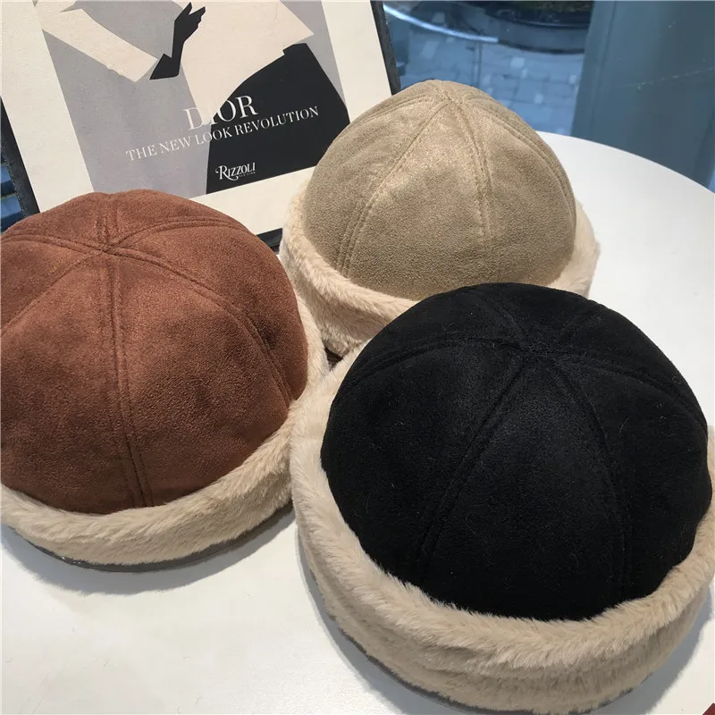 Men's and Women's Landlord Hats Lamb Wool Fashion Beanie Hat Cotton Beanie Hat Fashion Street Melon Hat Unisex
