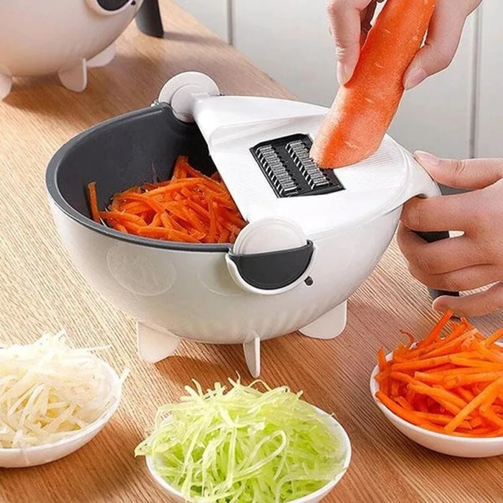 

Magic Multi Manual Slicer Drainer Vegetable Fruit Cutter Mandoline Choppers Grater Julienne Blades Kitchen Tool