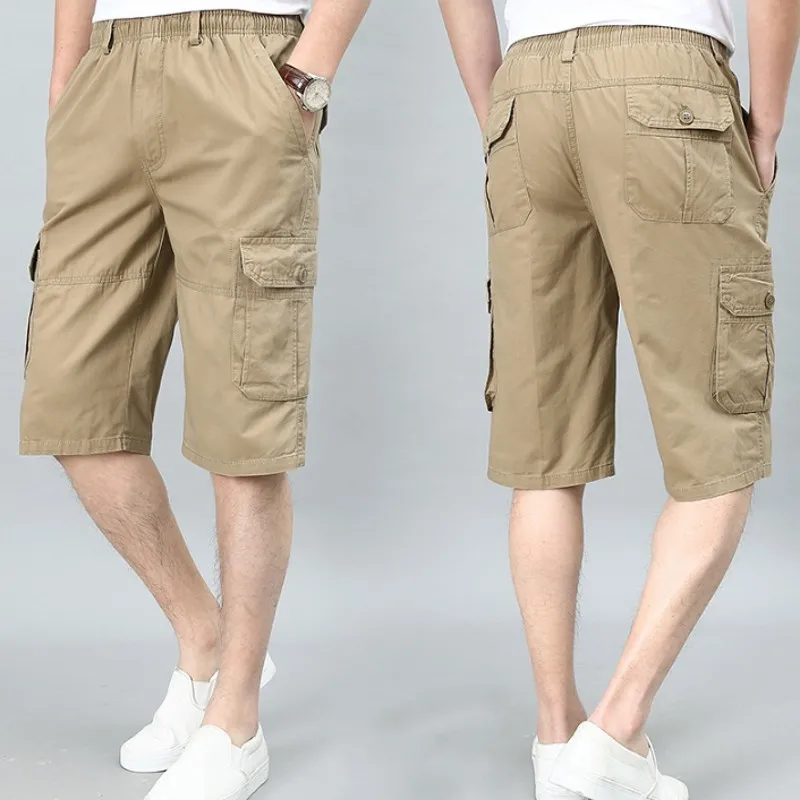 Летние мужские повседневные бриджи в стиле милитари короткие брюки мужская
