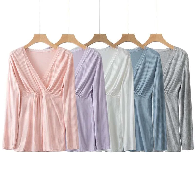 

Maternity Modal Cotton Comfortable Breastfeeding Maternity Wear Long Pants Suit Pregnant Women Pure Color Good Quality pajamas