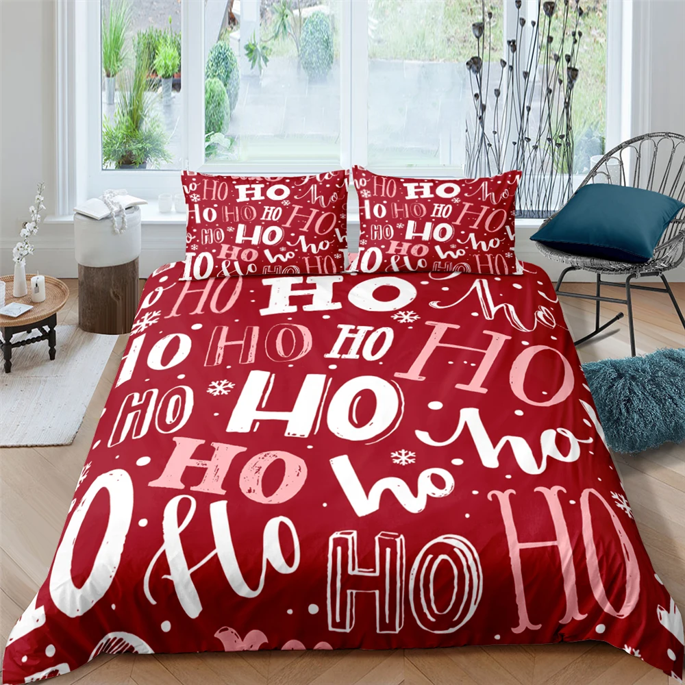 

Newest Merry Christmas Bedding Set 3D Santa Ho Ho Printed Microfiber Queen King Duvet Cover with Pillow sham Bedding Sets