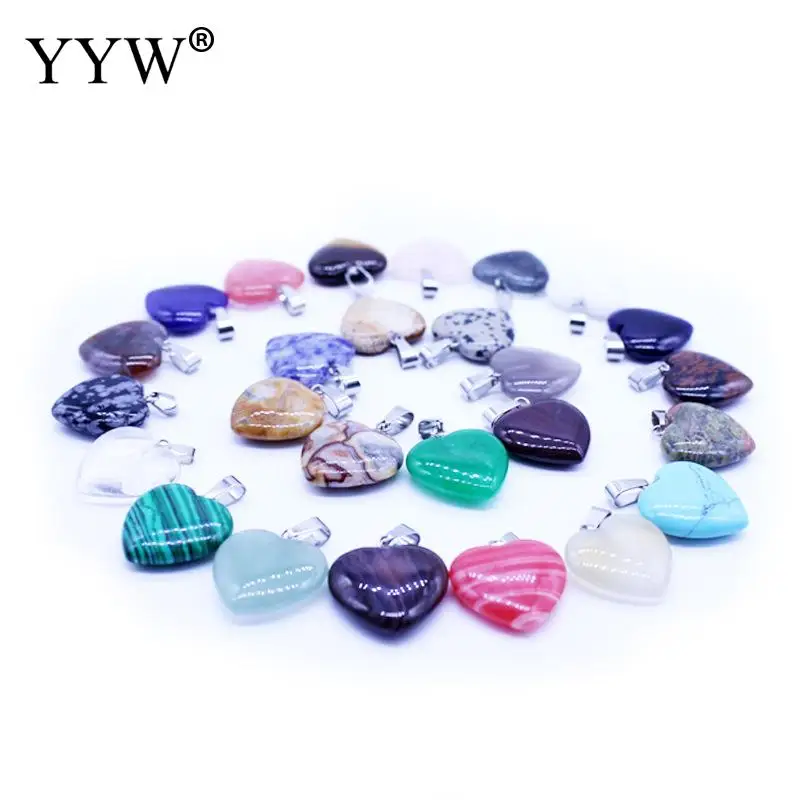 

Heart-Shaped Crystal Tiger'S Eye Pendant Natural Stone Peach Heart-Shaped Necklace Agate Crystal Pendant For Diy Or Handmade