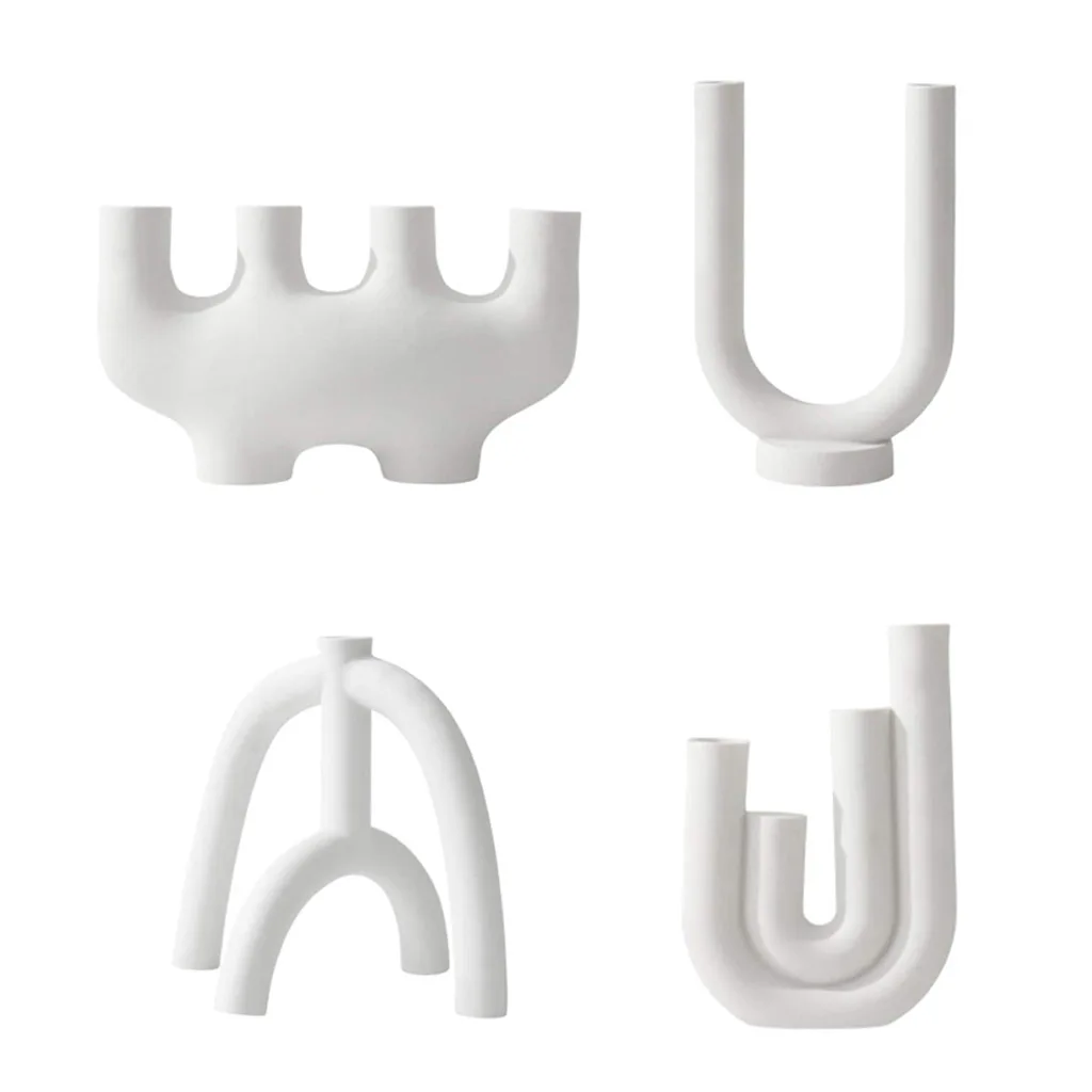 

Candle Holders Ceramic Taper Candle Stand Holder Simple Retro Candelabrum Candlestick for Home Event Wedding Party Table Dinner