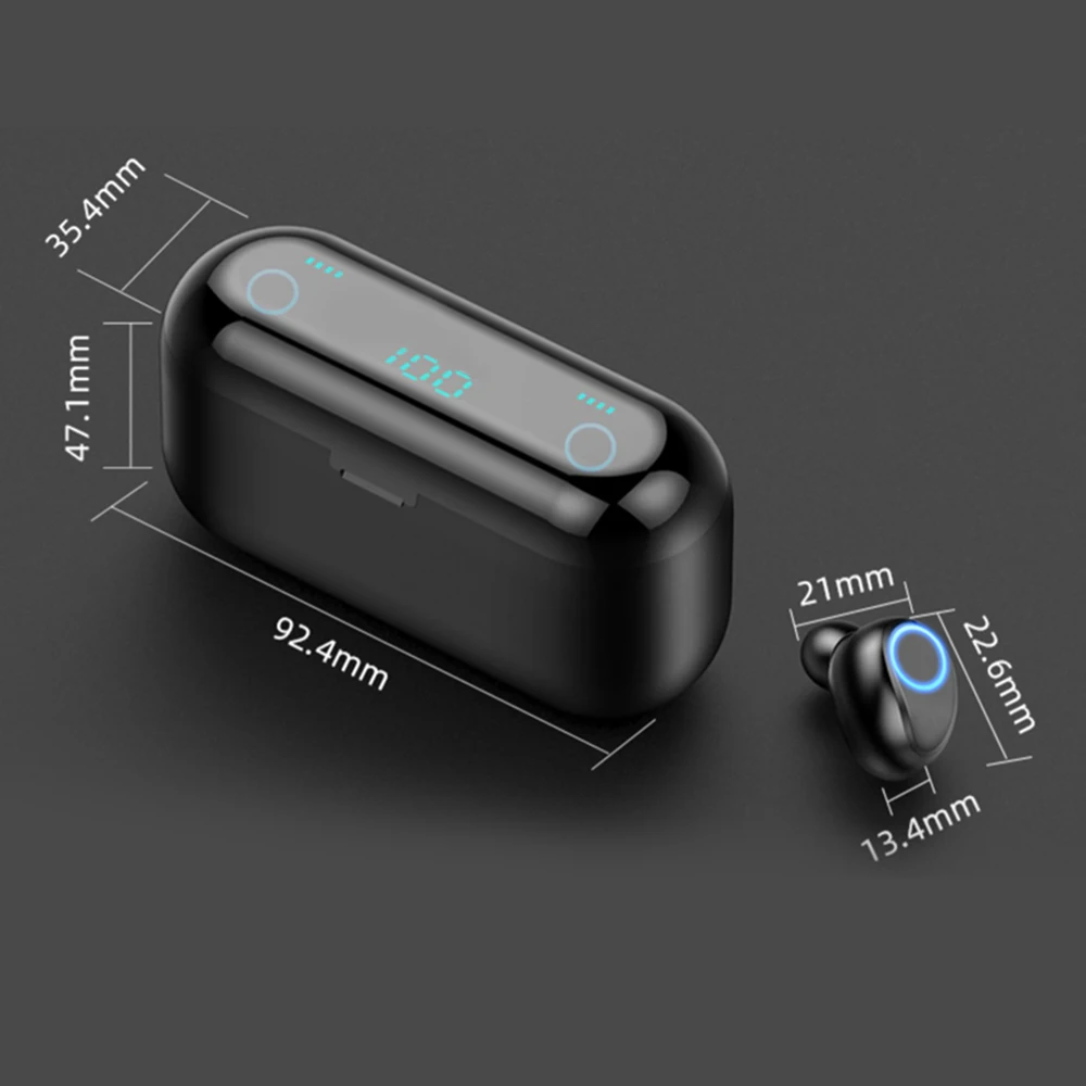 F9 беспроводные наушники TWS Hi-Fi стерео музыка Bluetooth 5 0 светодиодный дисплей